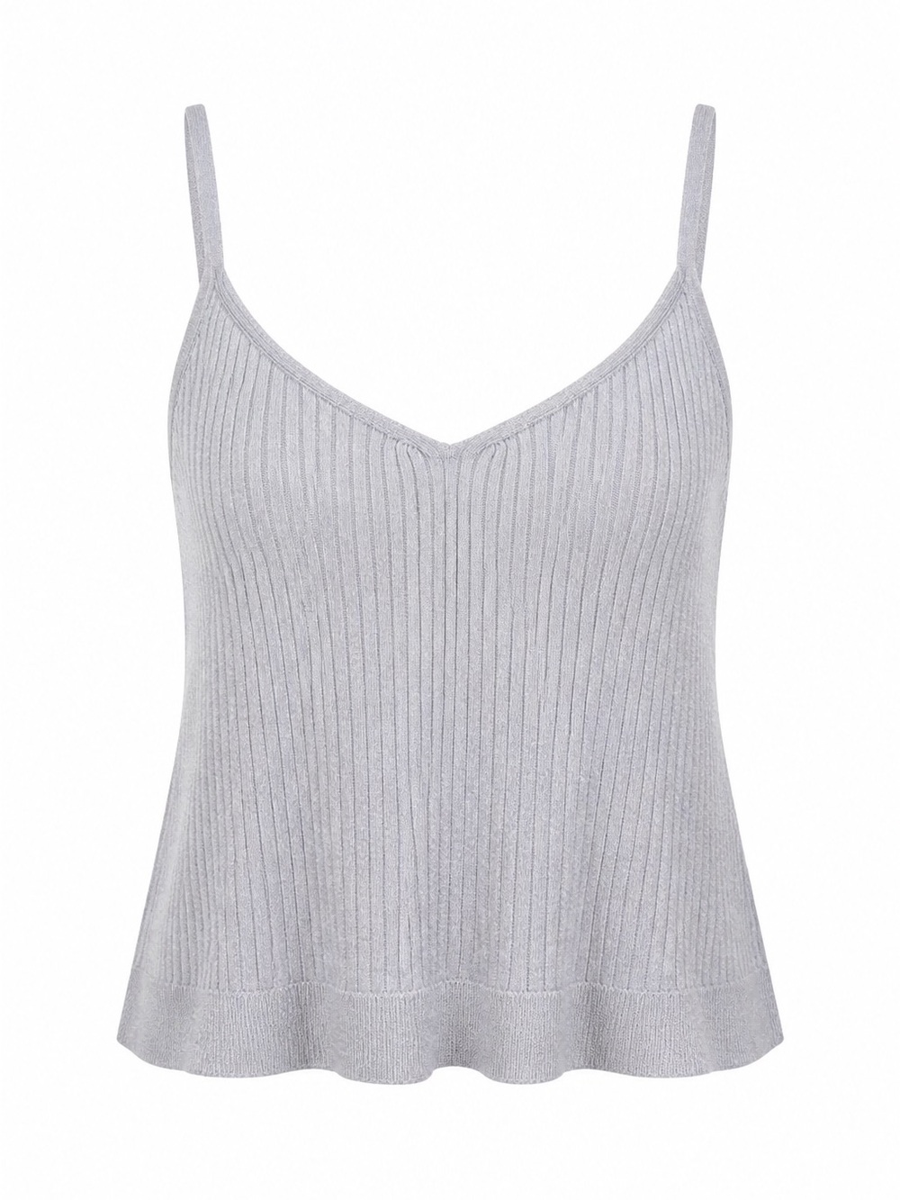 PINQUE - Super Soft & Cozy Ribbed V-Neck Camisole — Lavender Periwinkle Comfy